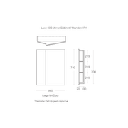 Luxe 600mm Mirror Cabinet | 2 Door gallery detail image