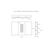 Luxe 1200mm Mirror Cabinet With Demister | 3 Door gallery detail image