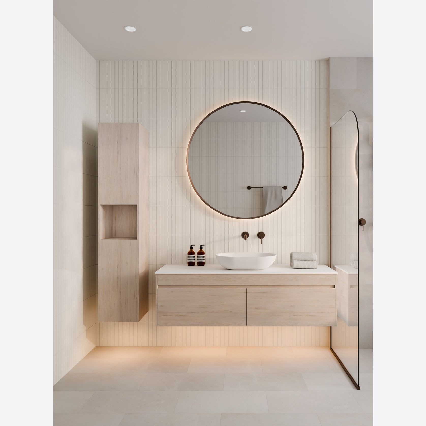Luxe Tall Bathroom Storage Cabinet gallery detail image