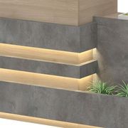 KERAN  Reception Desk 2.44M Left Panel - Acacia & Carbon Grey Colour gallery detail image