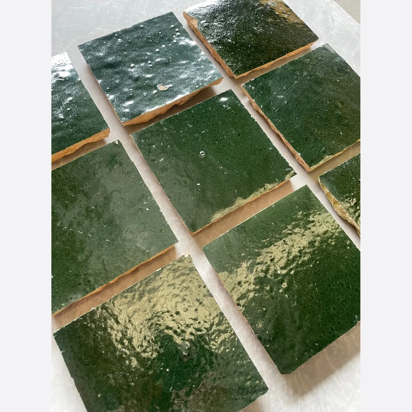 Dark Green Square Moroccan Zellige gallery detail image