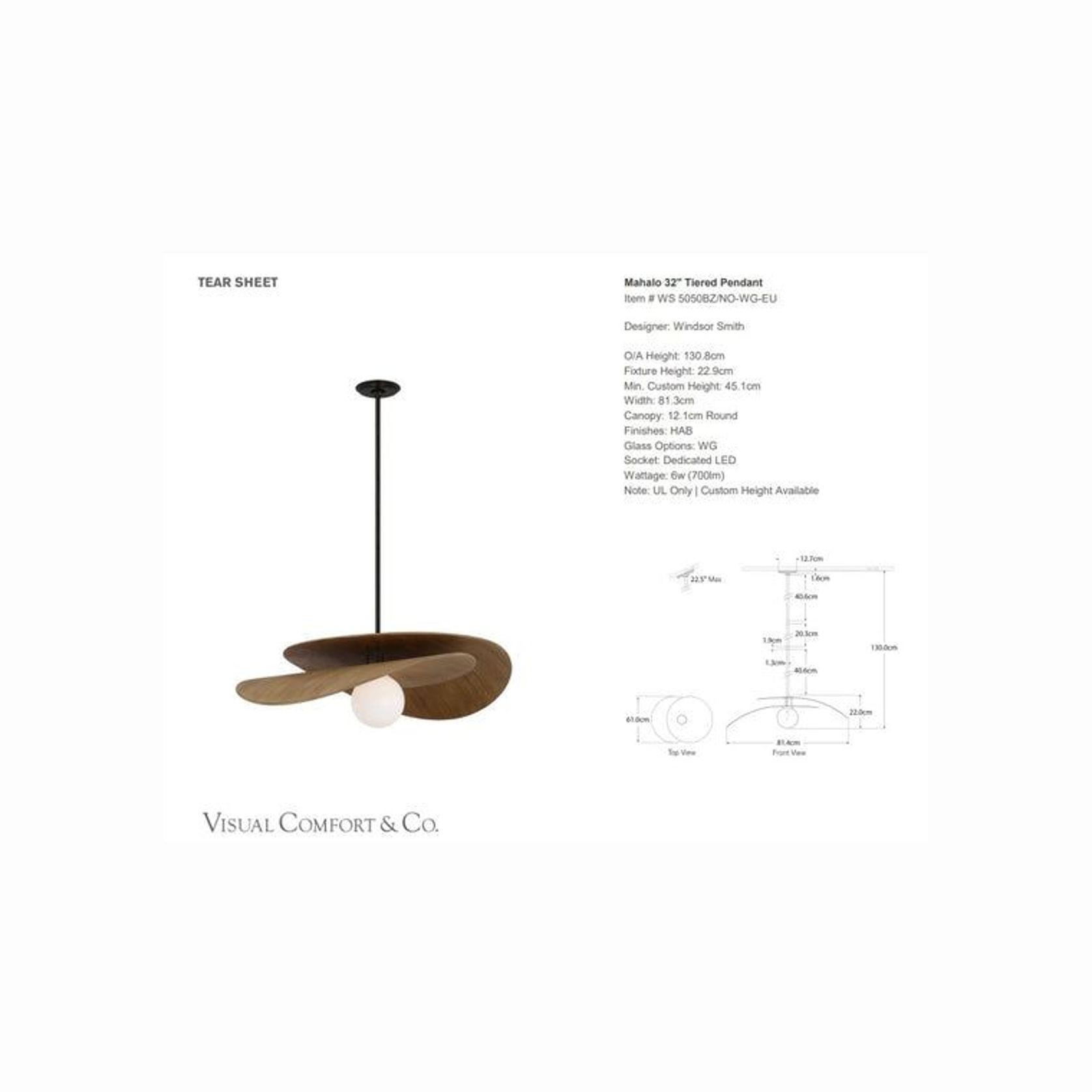 Visual Comfort Windsor Smith Mahalo 32" Tiered Pendant gallery detail image
