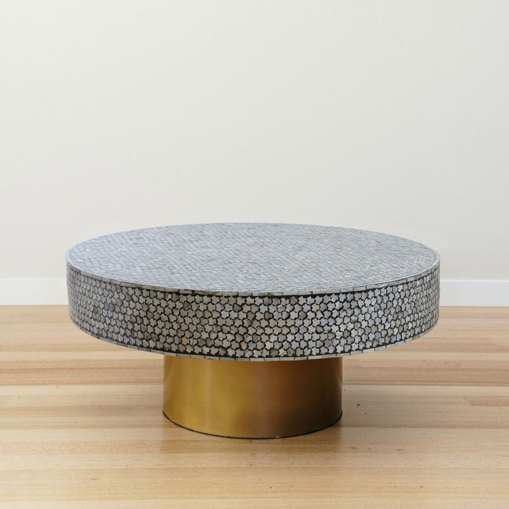 Mother of Pearl Inlay Coffee Table - Mirelle - Black gallery detail image