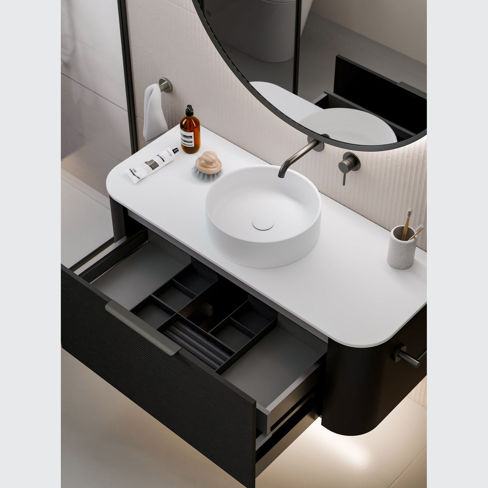 Nature 1200 Vanity | Inset Basin & Orchard Drawer Front gallery detail image