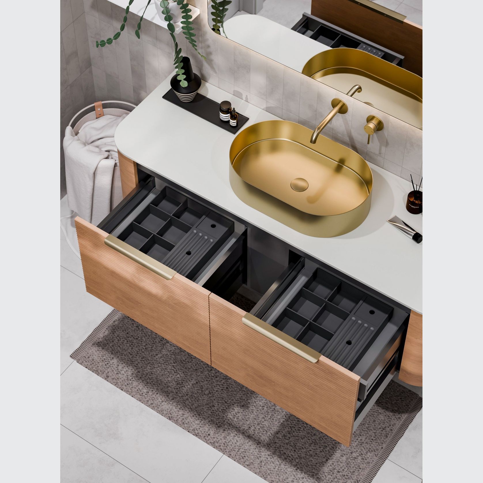 Nature 1500 Vanity | Inset Basin & Orchard Drawer Front gallery detail image