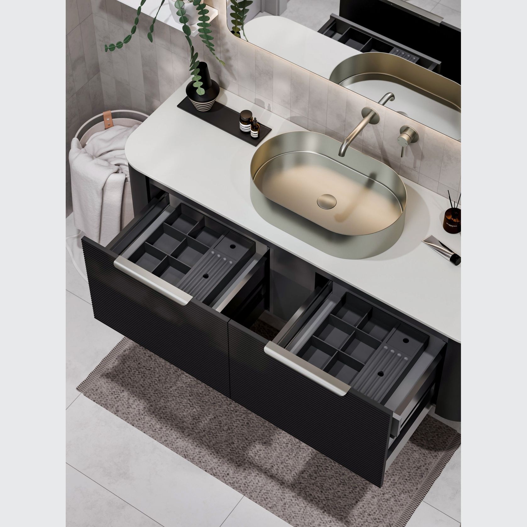 Nature 1500 Vanity | Inset Basin & Orchard Drawer Front gallery detail image
