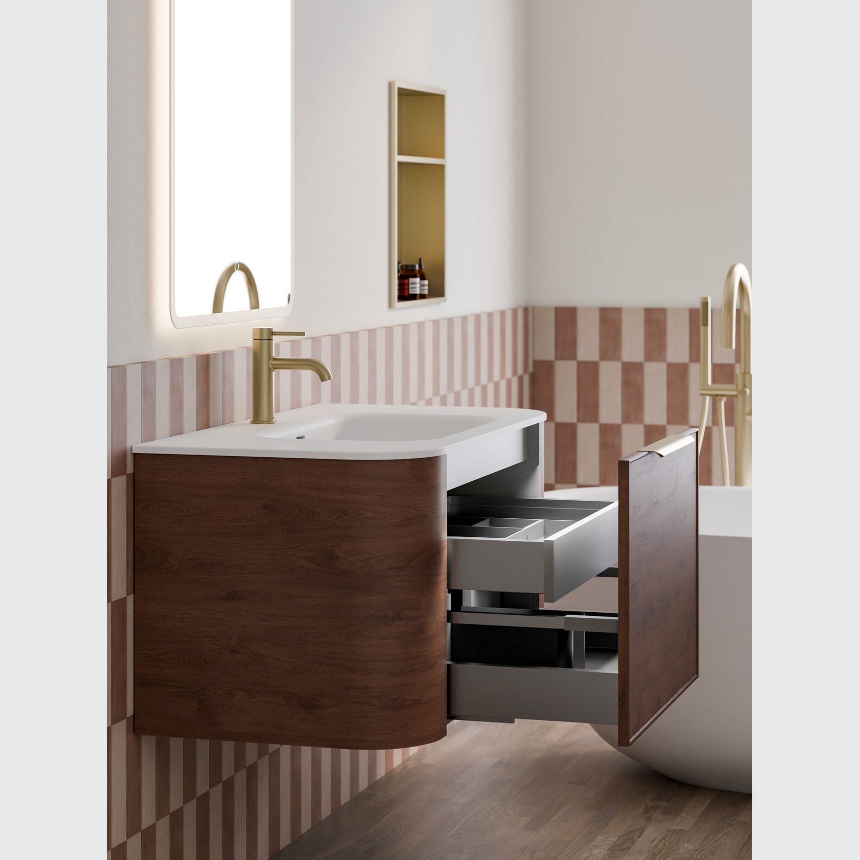 Nature 900 Vanity | Inset Basin & Axel Drawer Front gallery detail image
