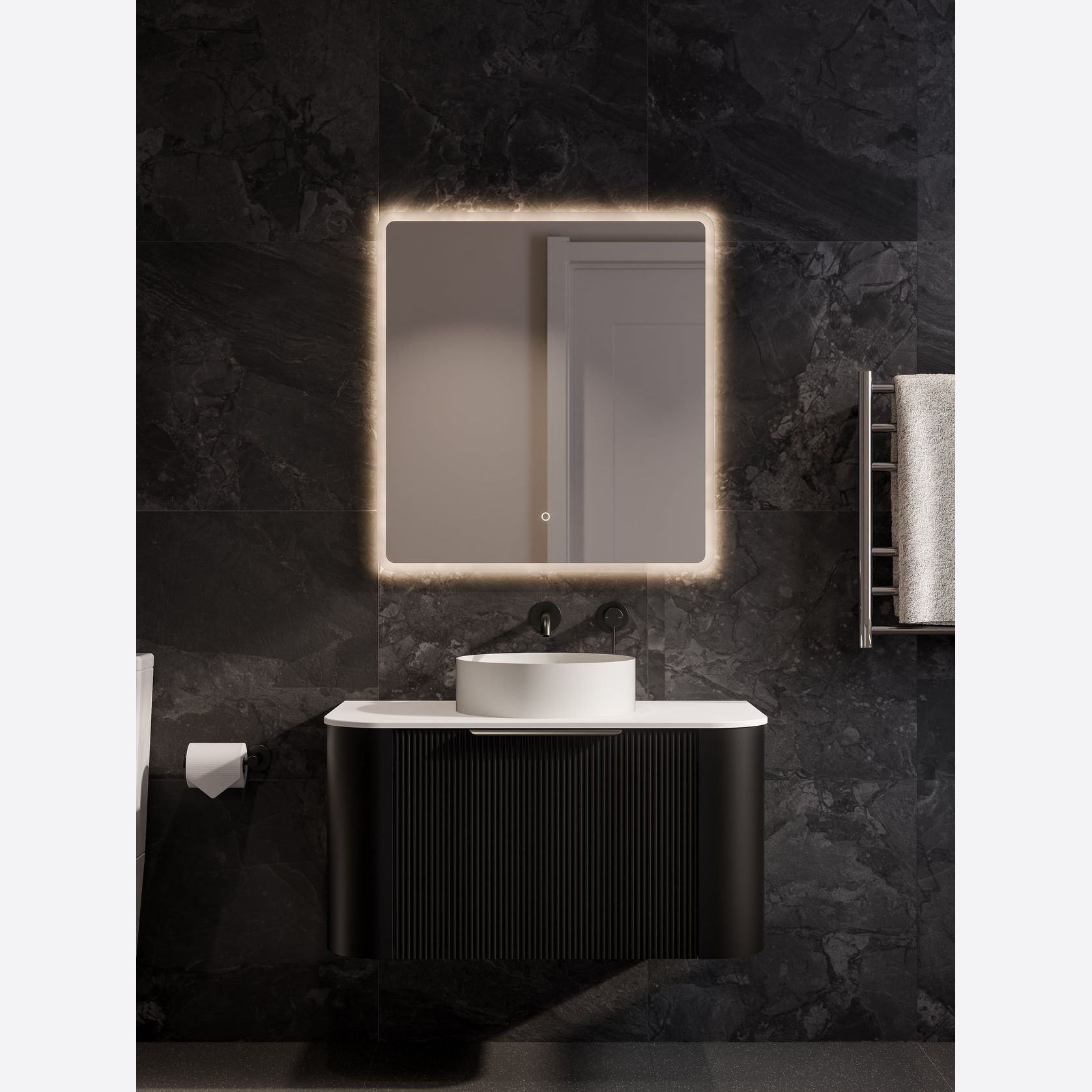 Nature 900 Vanity | Flat Slab Top & Pillar Drawer Front gallery detail image