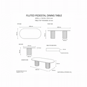 Fluted Oval Dining Table - Carrara Marble gallery detail image