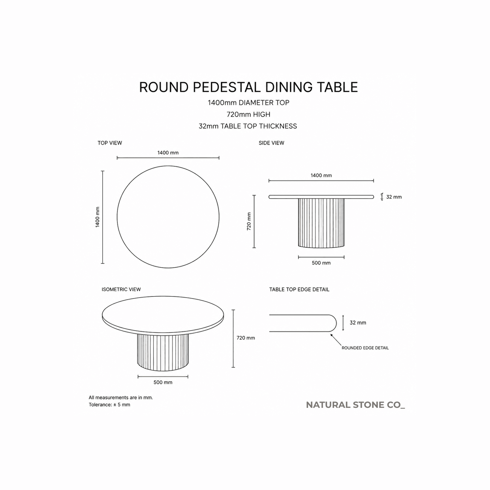Court Dining Table - Nero Marquina gallery detail image