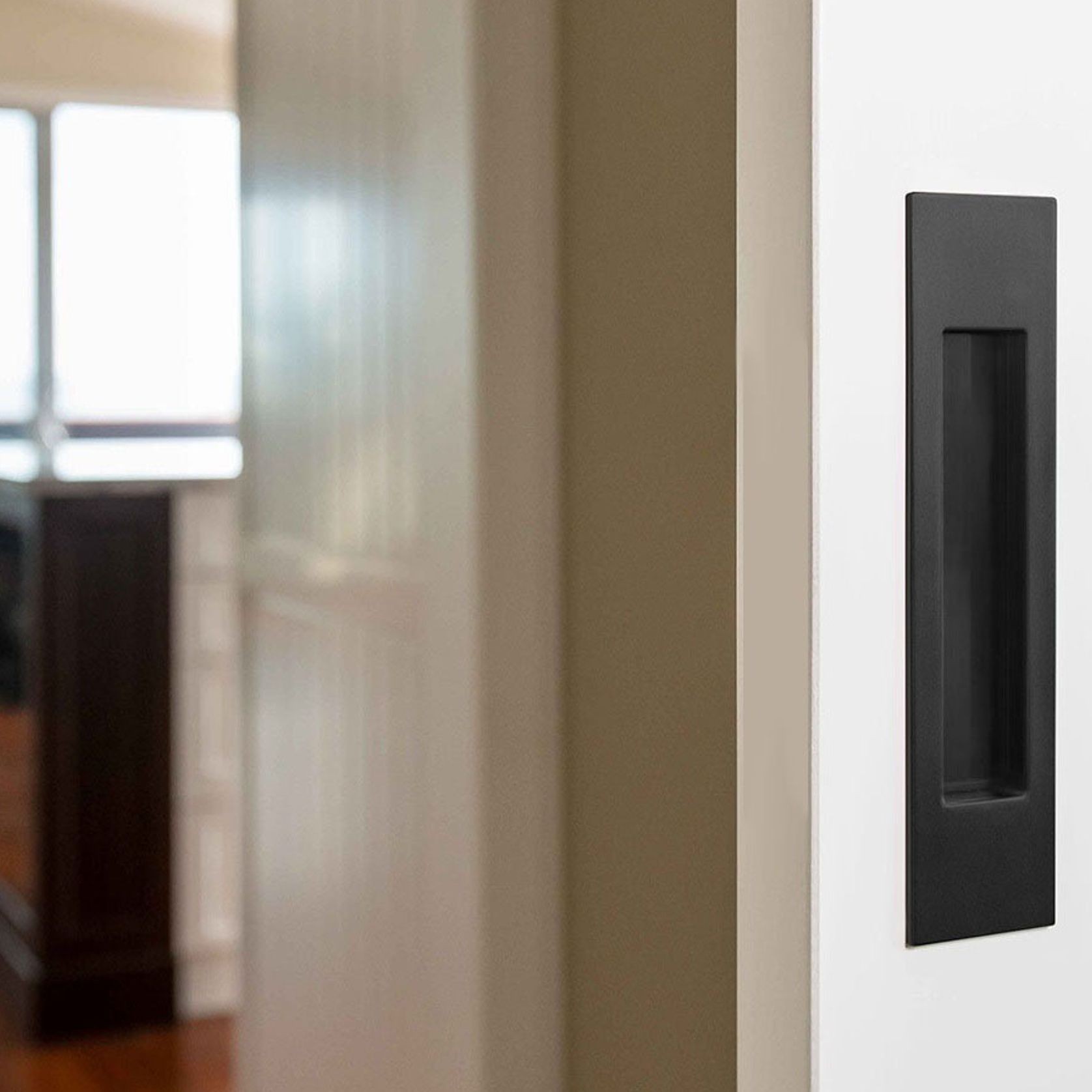 Mardeco 'M' Series Flush Pull Matt Black for Timber and Aluminum Sliding Double Doors BL8002/190 *Single* gallery detail image