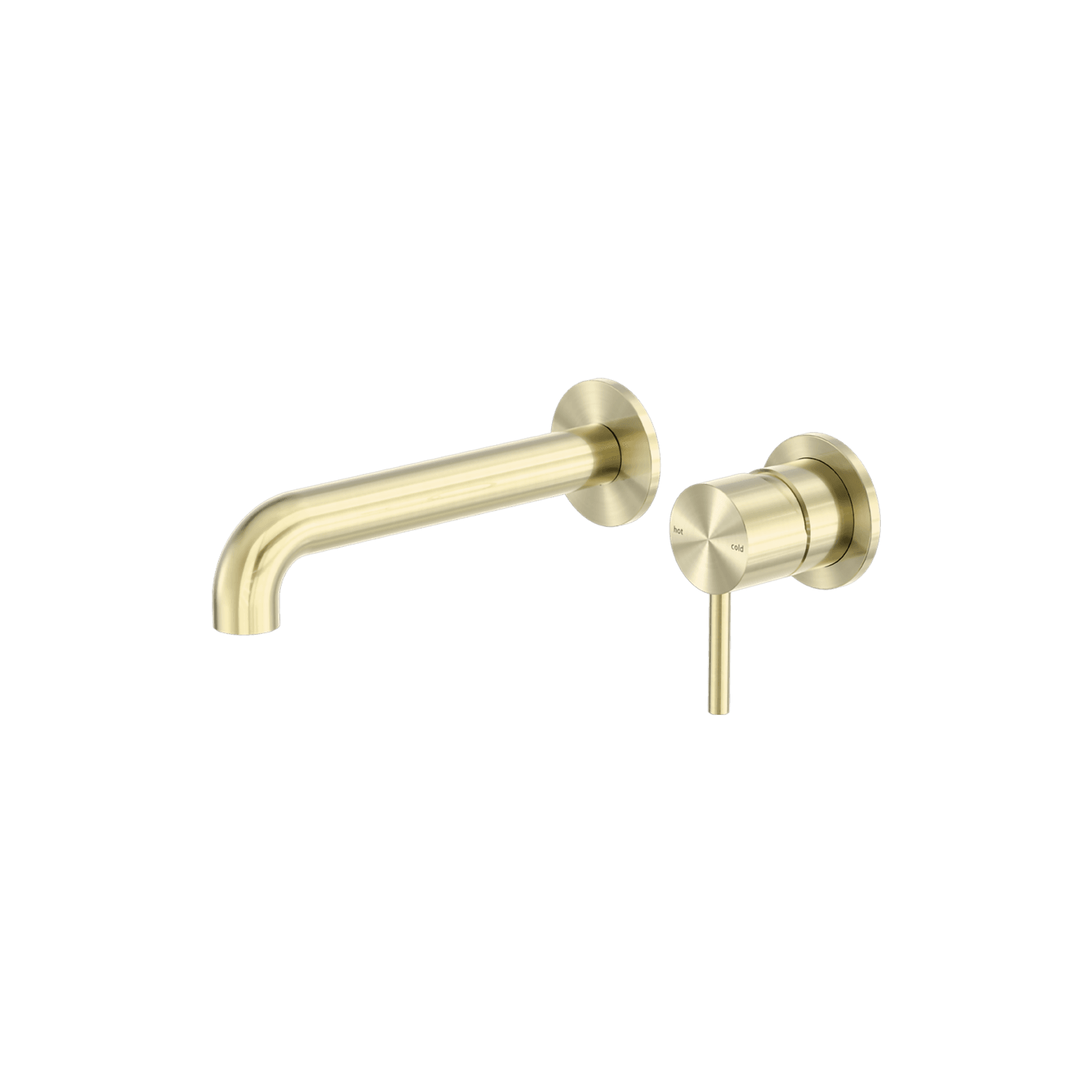 Zen SS316L Wall Basin/Bath Mixer Separate Back Plate 185mm Spout | Brushed Gold gallery detail image