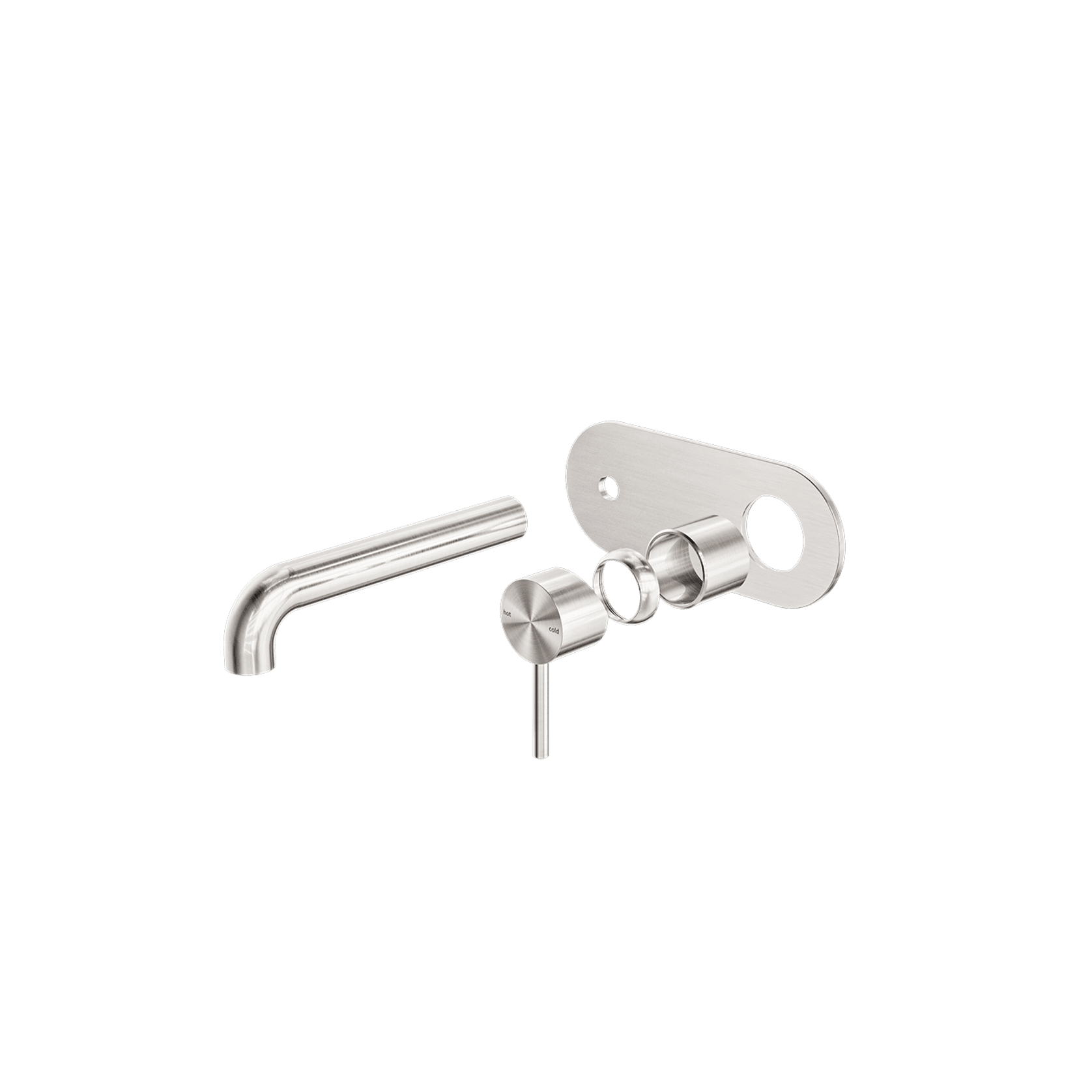 Zen SS316L Wall Basin/Bath Mixer 230mm Spout Trim Kits | Brushed Nickel gallery detail image
