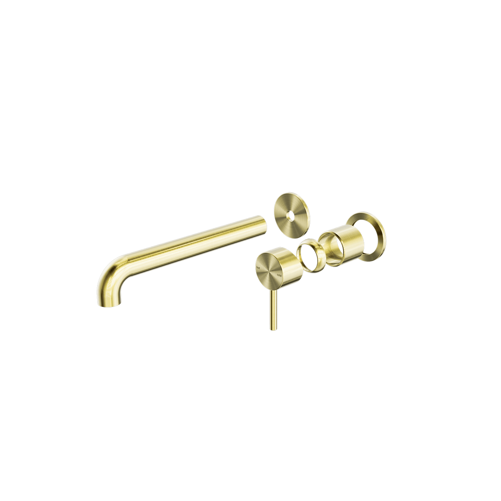 Zen SS316L Wall Basin/Bath Mixer Separate Back Plate 230mm Spout Trim Kits | Brushed Gold gallery detail image