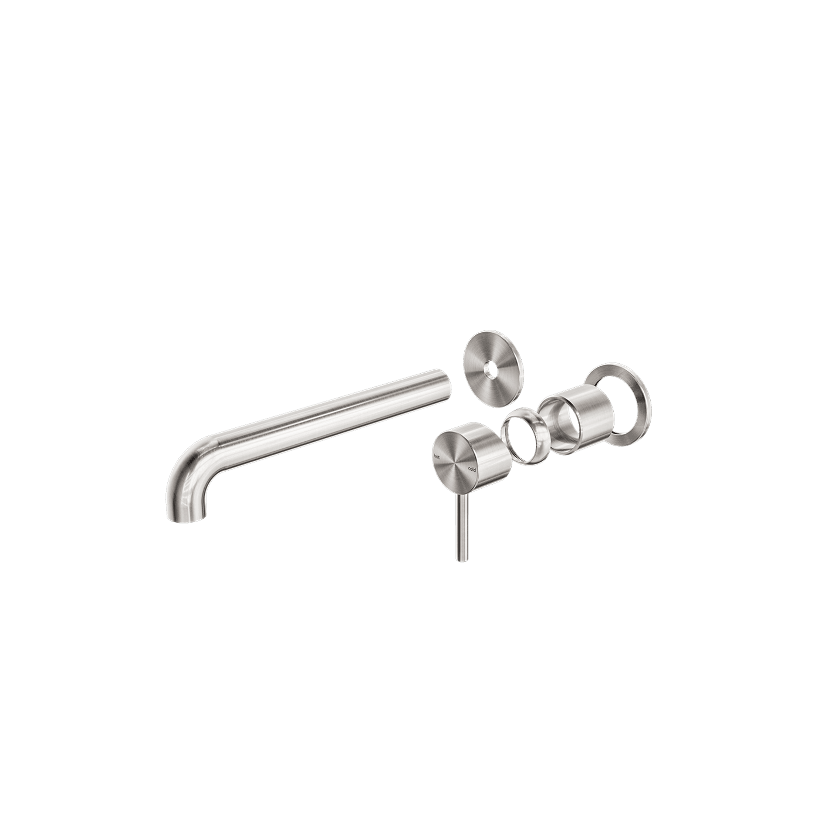 Zen SS316L Wall Basin/Bath Mixer Separate Back Plate 230mm Spout Trim Kits | Brushed Nickel gallery detail image