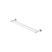 Mecca Double Towel Rail 600mm Brushed Nickel gallery detail image