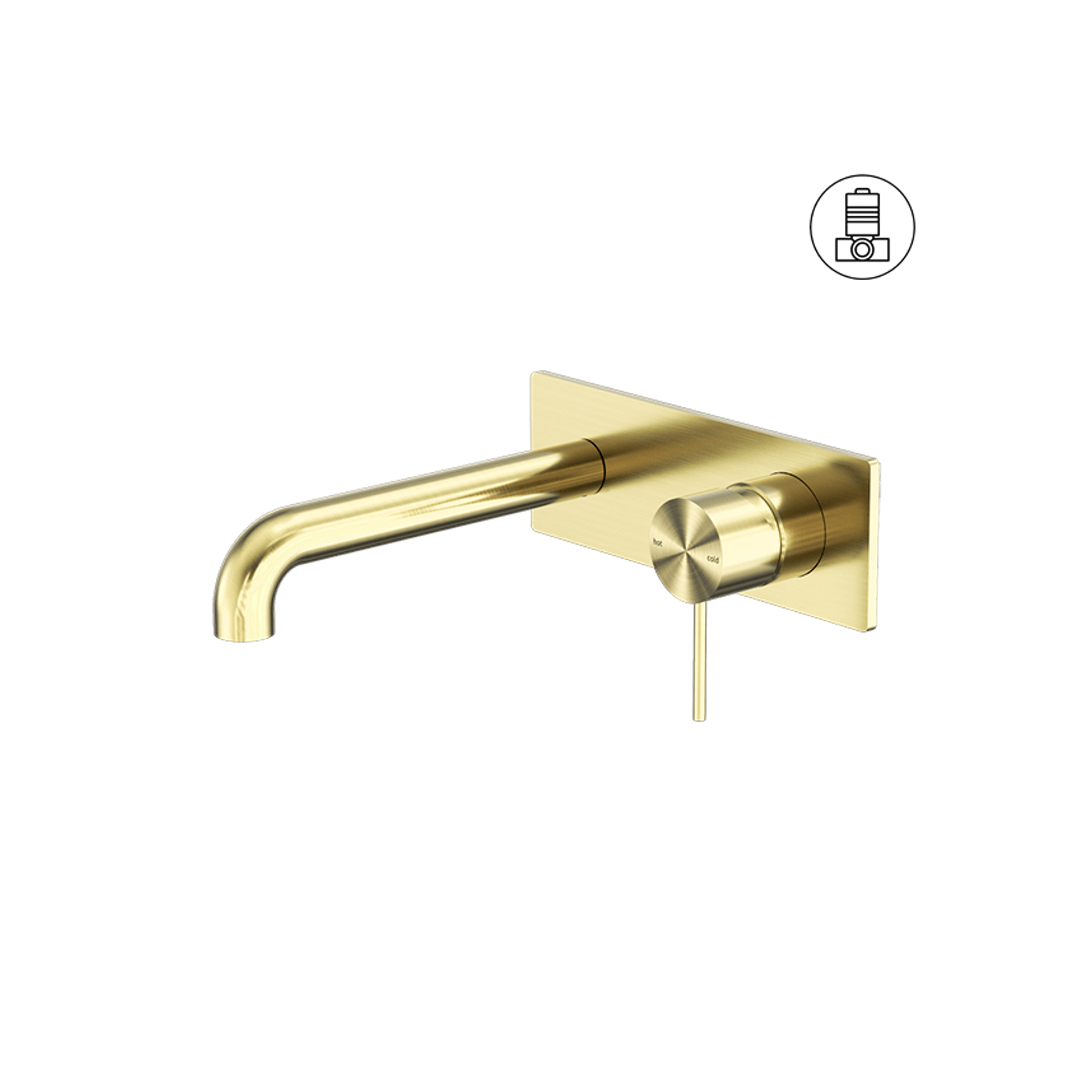 Mecca Wall Basin/Bath Mixer 120mm Brushed Gold gallery detail image