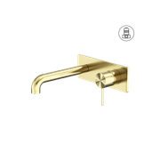 Mecca Wall Basin/Bath Mixer 160mm Brushed Gold gallery detail image