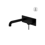 Mecca Wall Basin/Bath Mixer 160mm Matte Black gallery detail image
