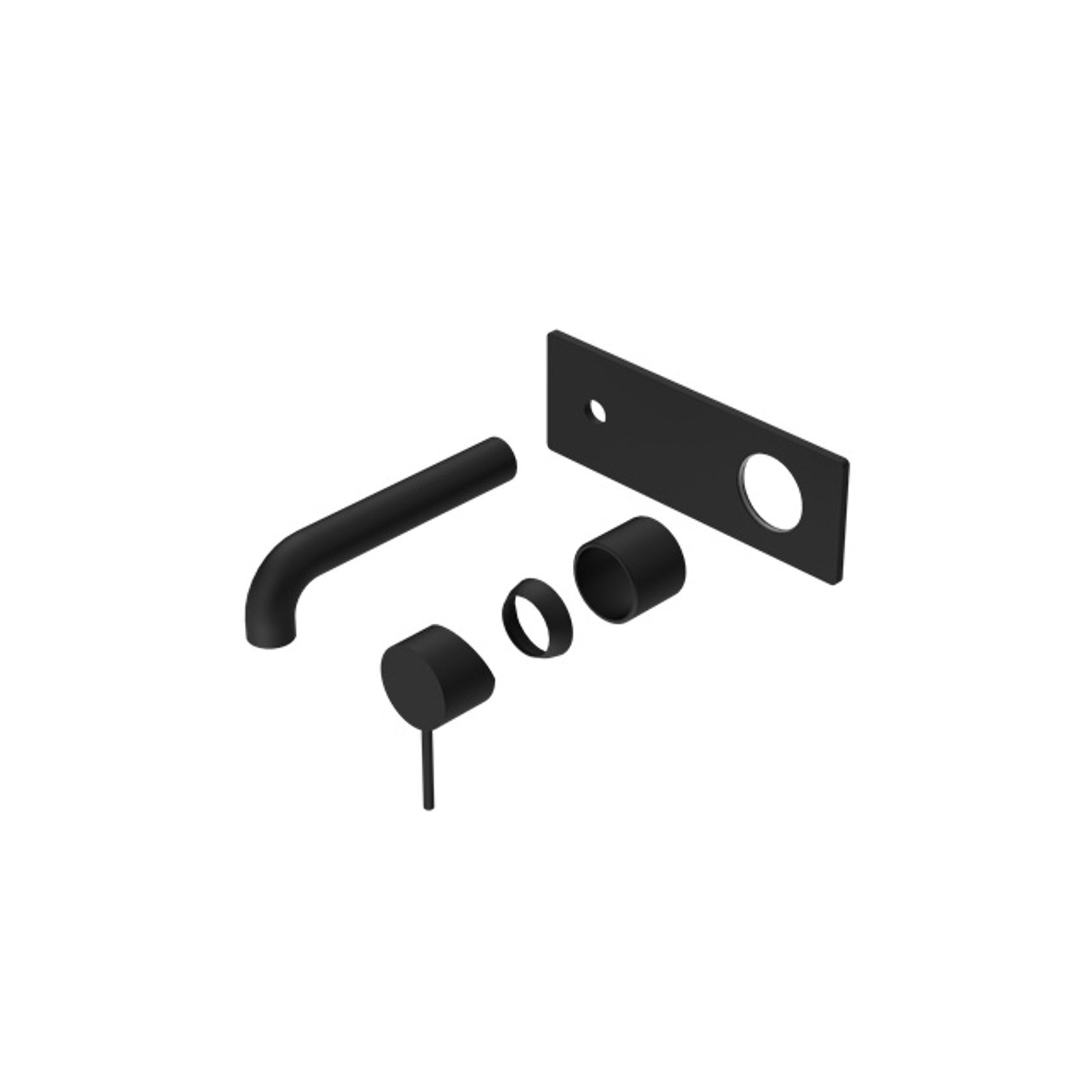 Mecca Wall Basin/Bath Mixer 185mm Trim Kits Only Matte Black gallery detail image