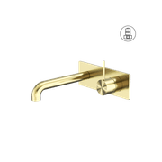 Mecca Wall Basin/Bath Mixer Handle Up 160mm Brushed Gold gallery detail image