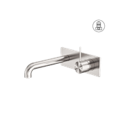 Mecca Wall Basin/Bath Mixer Handle Up 230mm Brushed Nickel gallery detail image