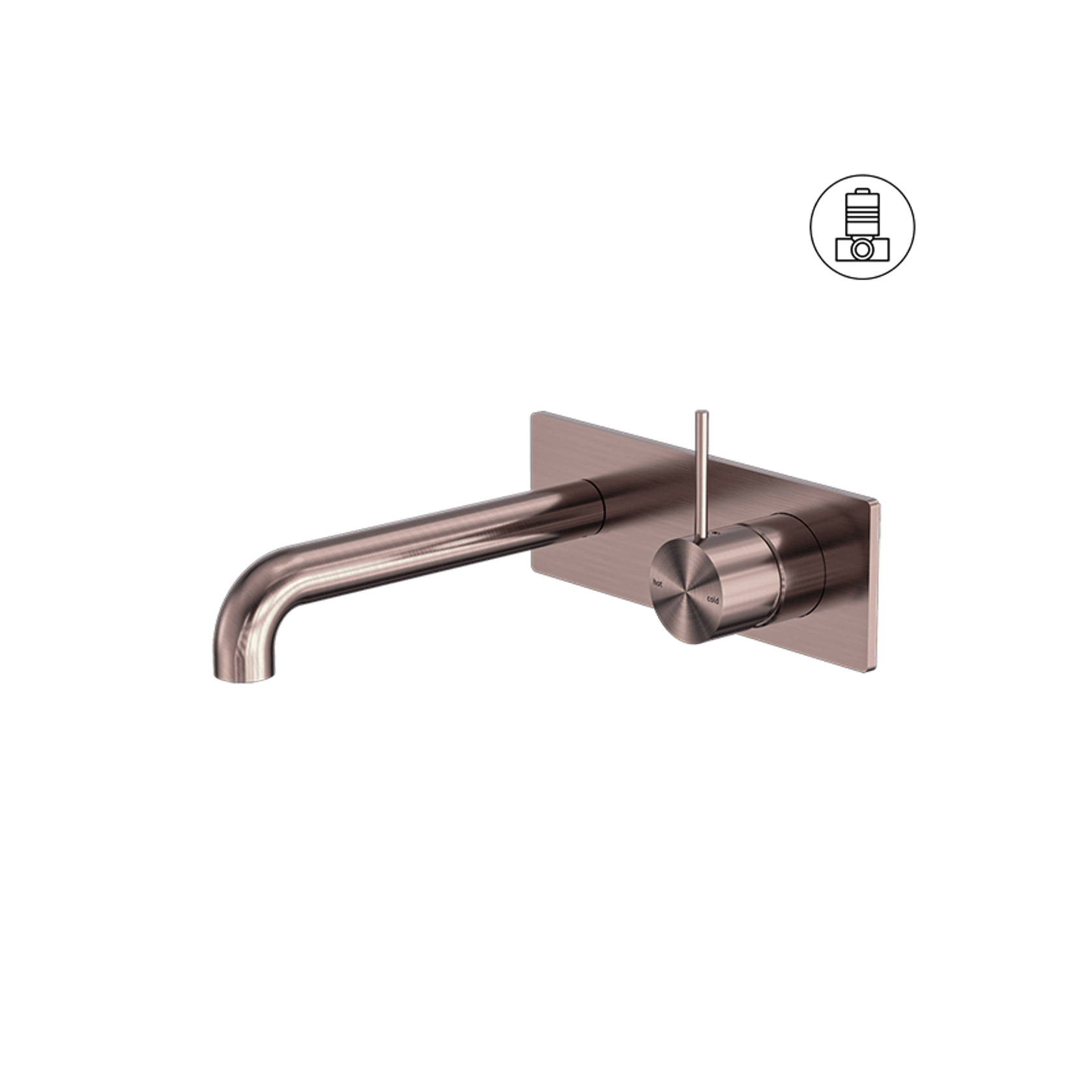 Mecca Wall Basin/Bath Mixer Handle Up 120mm Brushed Bronze gallery detail image