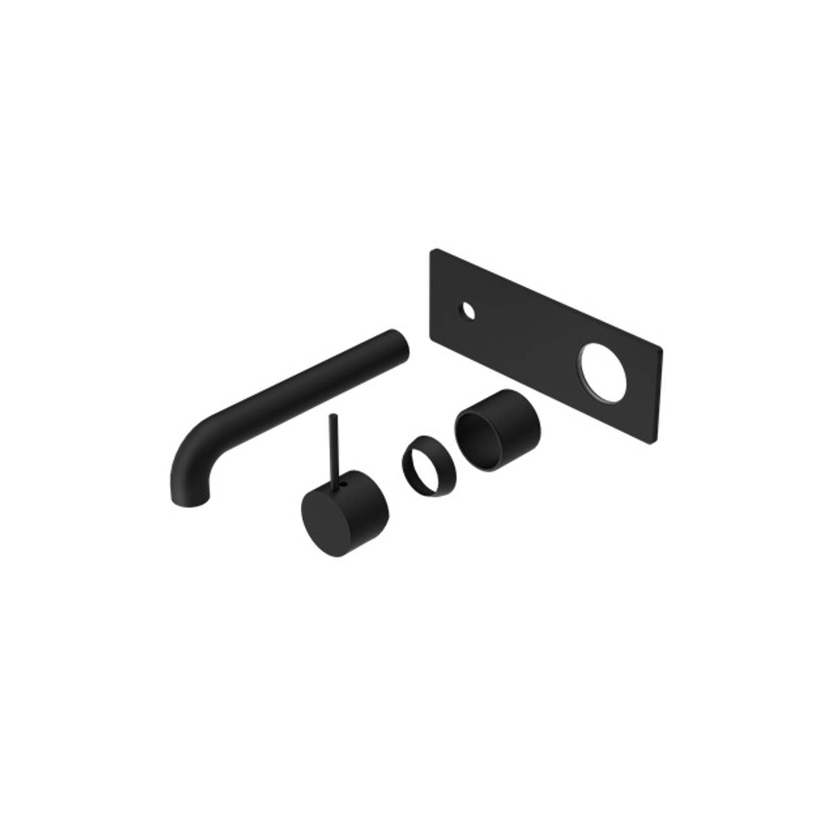 Mecca Wall Basin/Bath Mixer Handle Up 185mm Trim Kits Only Matte Black gallery detail image