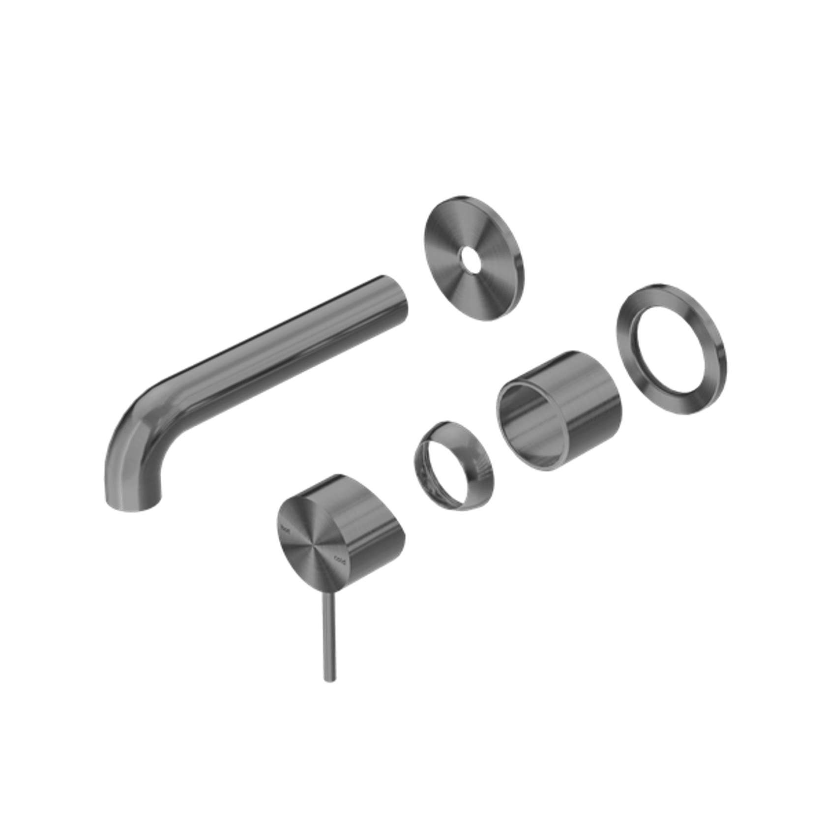 Mecca Wall Basin/Bath Mixer Separate Back Plate 185mm Trim Kits Only Gun Metal gallery detail image