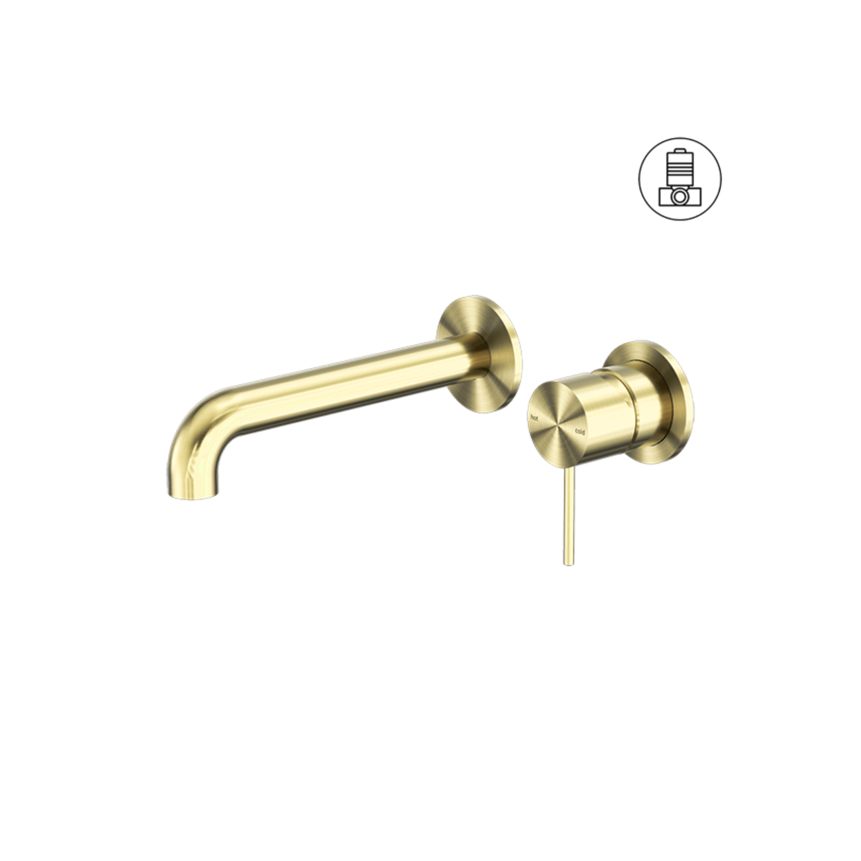 Mecca Wall Basin/Bath Mixer Separate Back Plate 120mm Brushed Gold gallery detail image