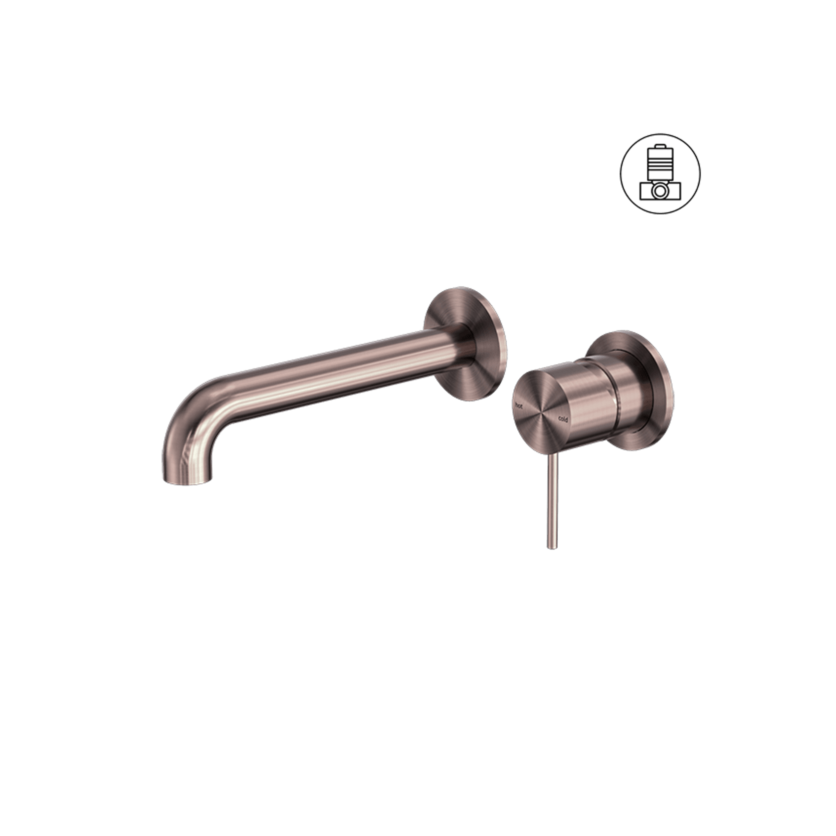Mecca Wall Basin/Bath Mixer Separate Back Plate 230mm Brushed Bronze gallery detail image