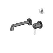 Mecca Wall Basin/Bath Mixer Separate Back Plate 185mm Gun Metal gallery detail image