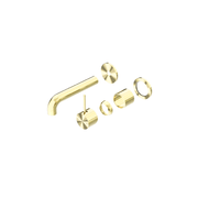 Mecca Wall Basin/Bath Mixer Separate Back Plate Handle Up 230mm Trim Kits Only Brushed Gold gallery detail image
