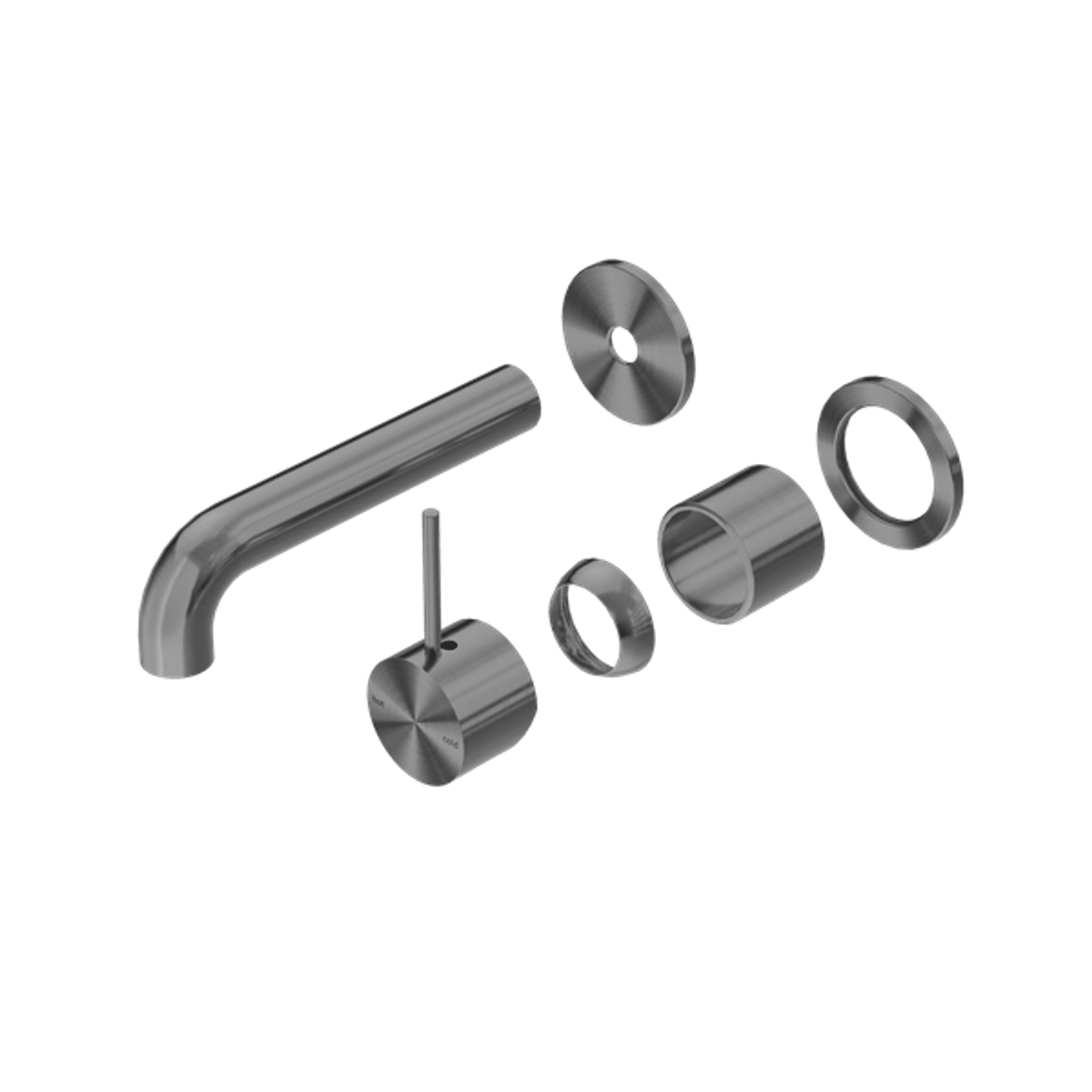 Mecca Wall Basin/Bath Mixer Separate Back Plate Handle Up 120mm Trim Kits Only Gun Metal gallery detail image