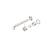 Mecca Wall Basin/Bath Mixer Separate Back Plate Handle Up 160mm Trim Kits Only Brushed Nickel gallery detail image