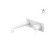 Mecca Wall Basin/Bath Mixer 120mm Matte White gallery detail image