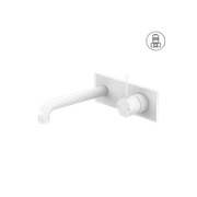 Mecca Wall Basin/Bath Mixer Handle Up 260mm Matte White gallery detail image