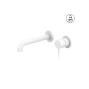 Mecca Wall Basin/Bath Mixer Separate Back Plate 230mm Matte White gallery detail image