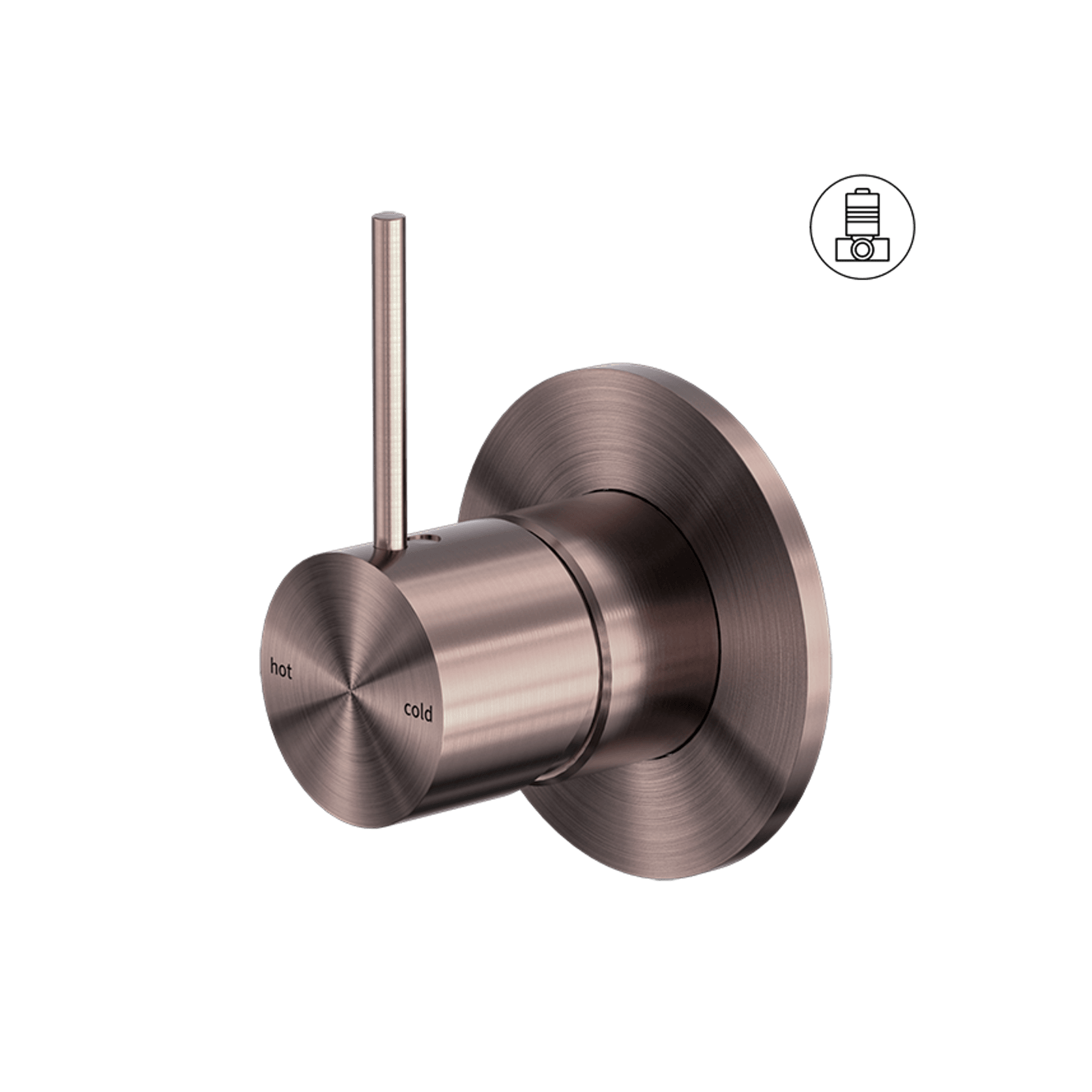 Mecca Shower Mixer Handle Up 80mm Plate Brushed Bronze gallery detail image