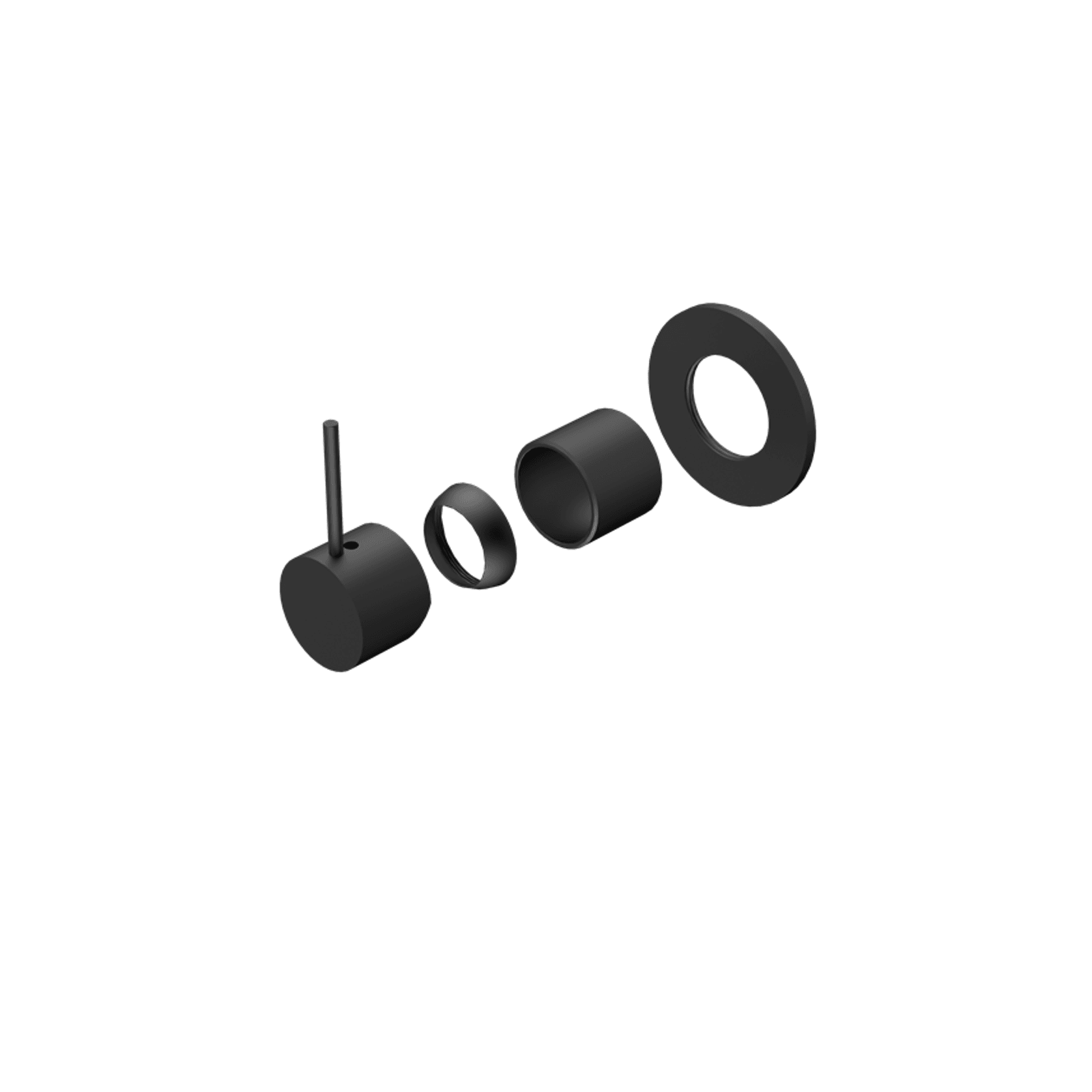 Mecca Shower Mixer Handle Up 80mm Plate Trim Kits Only Matte Black gallery detail image