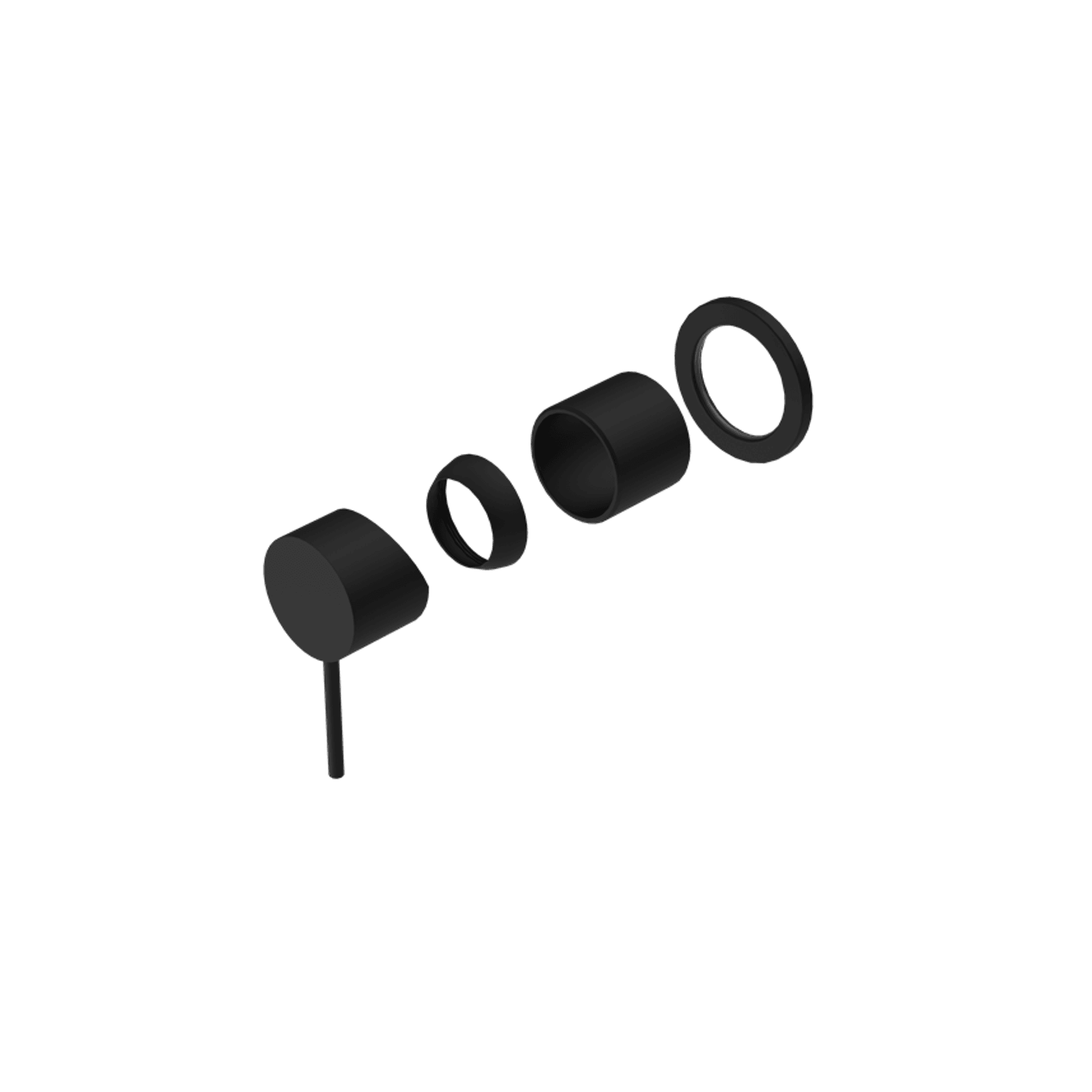 Mecca Shower Mixer 60mm Plate Trim Kits Only Matte Black gallery detail image