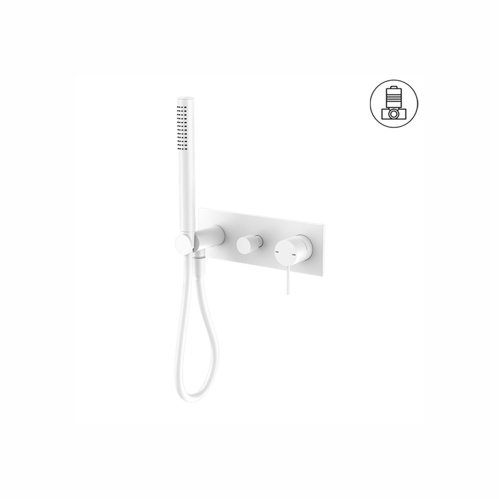 Mecca Shower Mixer Divertor System Matte White gallery detail image