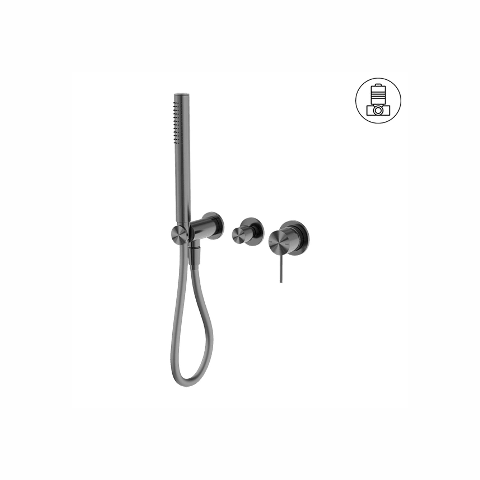 Mecca Shower Mixer Divertor System Separate Back Plate Gun Metal gallery detail image