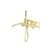 Opal Shower System Separate Plate With Spout 230mm Kit Brushed Gold gallery detail image