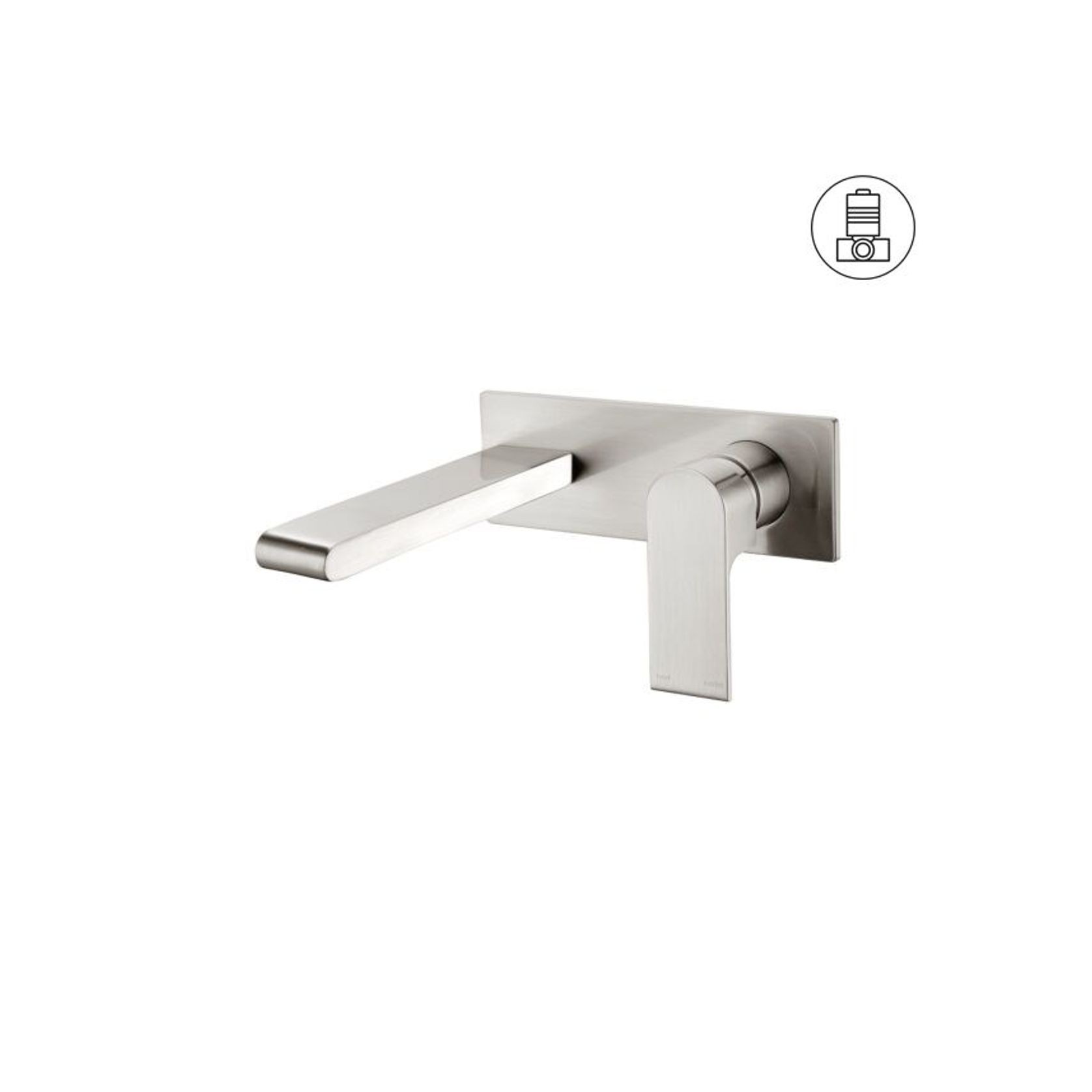 Bianca Wall Basin/Bath Mixer 187mm | Brushed Nickel gallery detail image