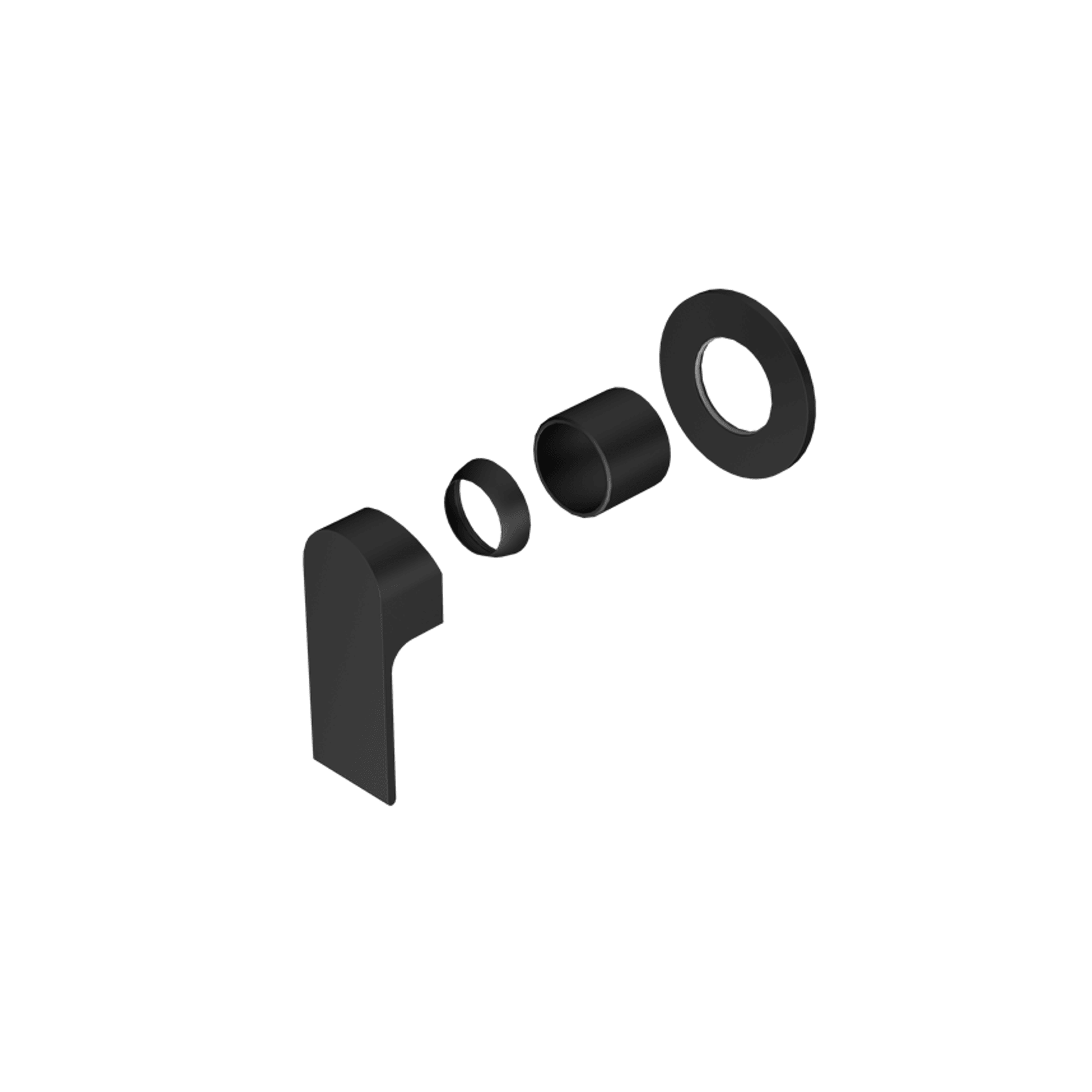 Bianca Shower Mixer 80mm Plate Trim Kits | Matte Black gallery detail image