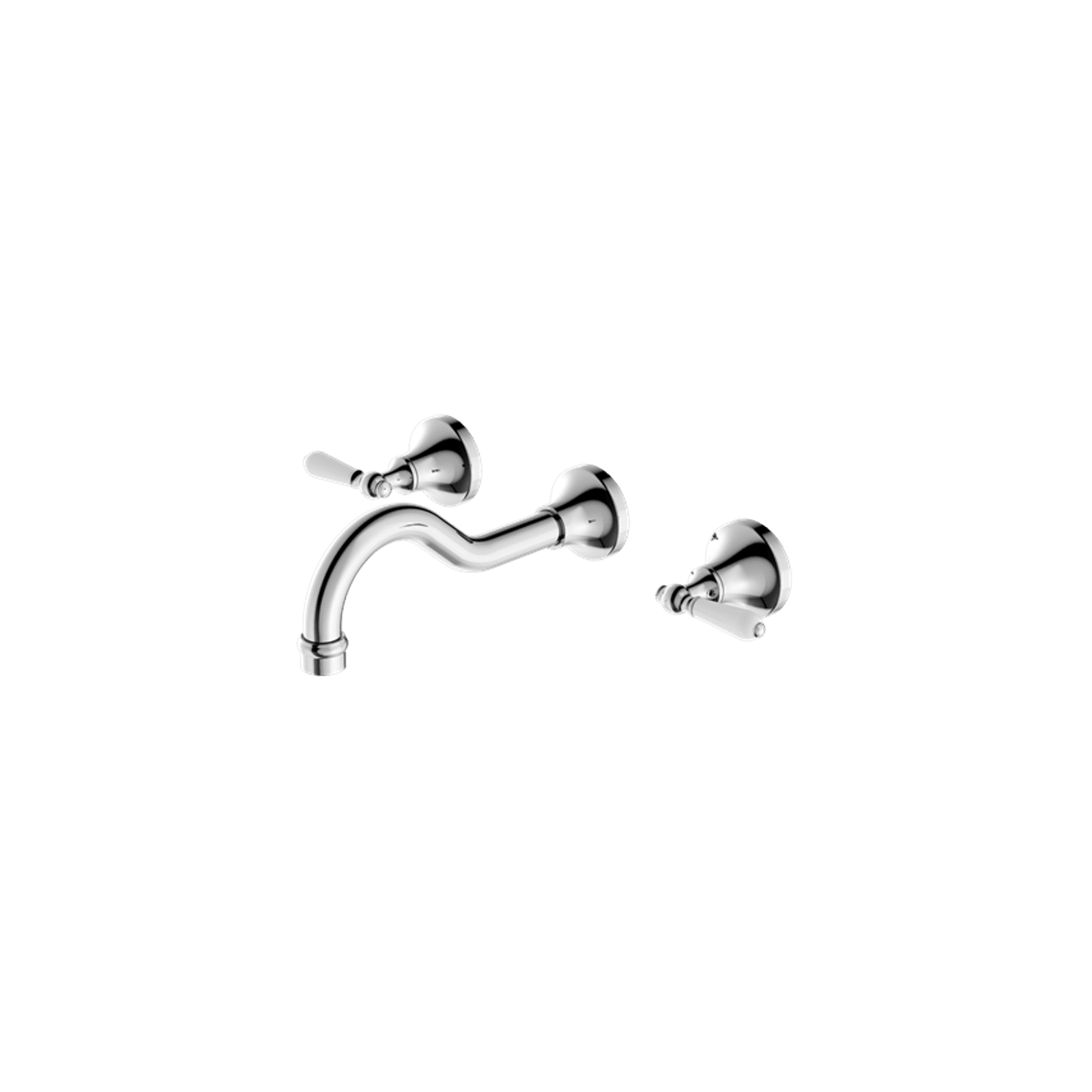 York Wall Basin Set With White Porcelain Lever Chrome gallery detail image