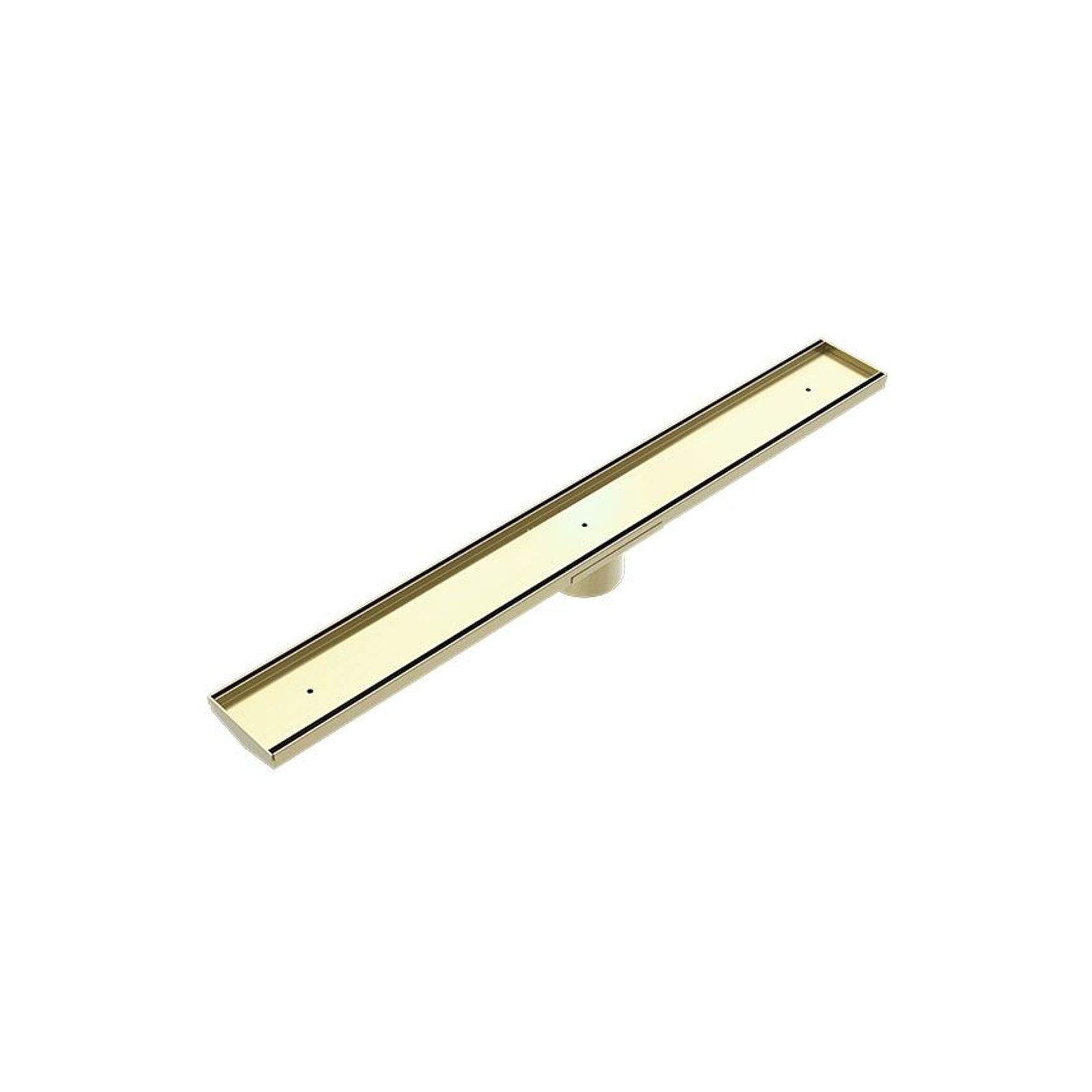 Tile Insert V Channel Floor Grate 89mm Outlet With Hole Saw Brushed Gold gallery detail image
