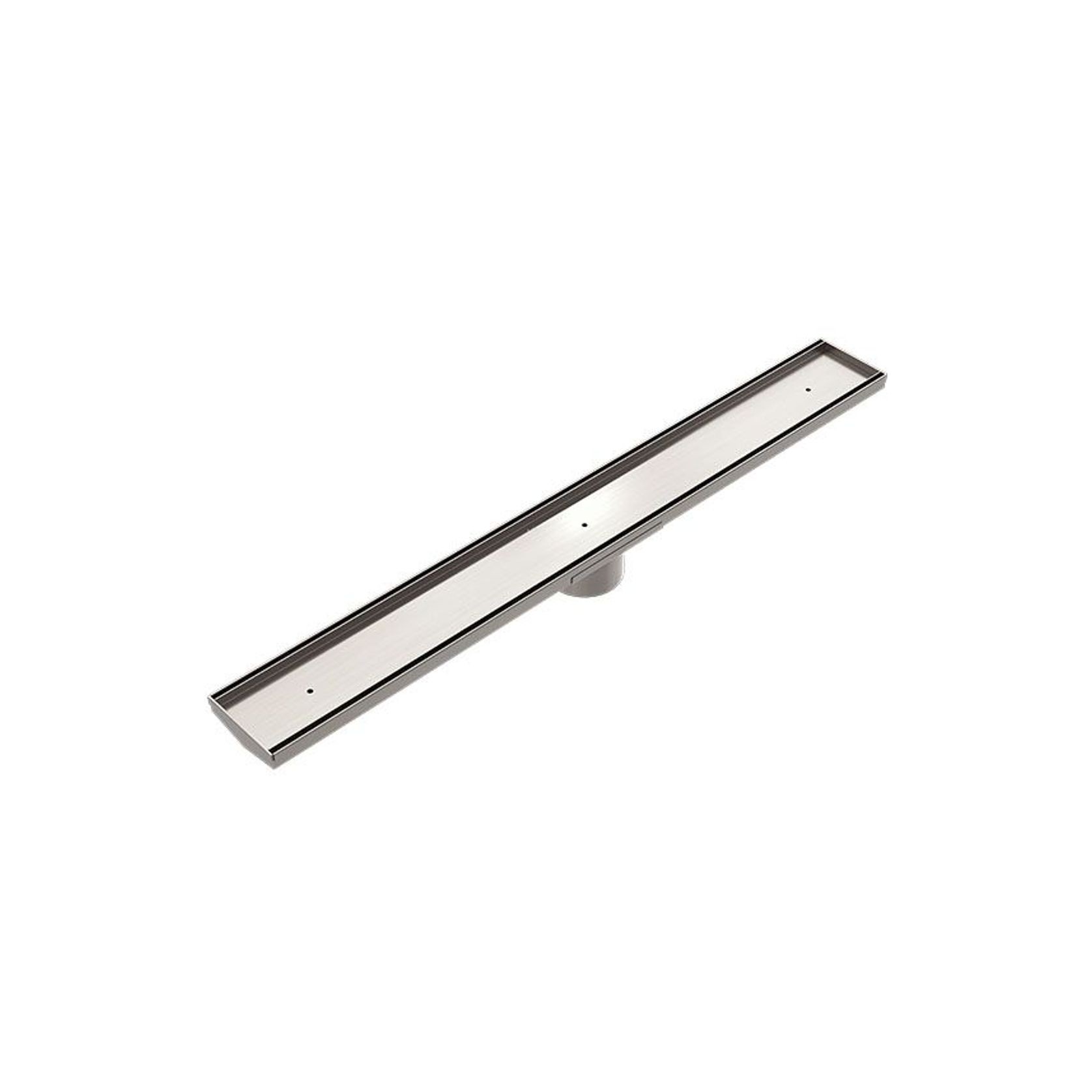 Tile Insert V Channel Floor Grate 89mm Outlet With Hole Saw Brushed Nickel gallery detail image