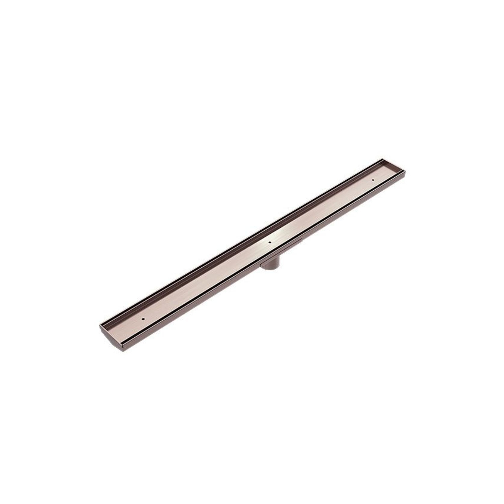 Tile Insert V Channel Floor Grate 50mm Outlet With Hole Saw Brushed Bronze gallery detail image